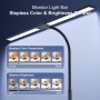 YICAIZI Lampara de Escritorio de LED 24W con Control Remoto - 1500LM 80CM Flexo LED Escritorio con Pinza Luz Leer Puerto de