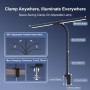 YICAIZI Lampara de Escritorio de LED 24W con Control Remoto - 1500LM 80CM Flexo LED Escritorio con Pinza Luz Leer Puerto de