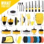 IGUGI Cepillo para Taladro Eléctrico,Kit Limpieza Coche,Juego de 36 Piezas Cepillo de Taladro,Cepillo Taladro Limpieza Kit