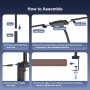 YICAIZI Lampara de Escritorio de LED 24W con Control Remoto - 1500LM 80CM Flexo LED Escritorio con Pinza Luz Leer Puerto de