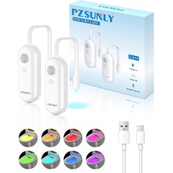 PZSUNLY Luz LED para Inodoro con Sensor de Movimiento de 8 colores, IP65 Impermeable y Recargable, Luz para Inodoro en el