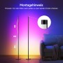 Lámpara de Pie LED Regulable RGB para sala de estar, 160 cm, con control por aplicación y mando a distancia, 16 millones de