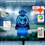 Madrid Lámpara 3D Regalos + 2 Llaveros del Madrid con Pelota | Lámpara Fútbol del Madrid con 16 Iluminaciones diferentes con