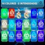 Madrid Lámpara 3D Regalos + 2 Llaveros del Madrid con Pelota | Lámpara Fútbol del Madrid con 16 Iluminaciones diferentes con