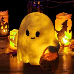 CHENBOOW Lámpara Fantasma,Decoración de Halloween,Linda Luz LED De Calabaza De Lector Fantasma,luz Nocturna Fantasma de CHENBOOW Lámpara Fantasma,Decoración de Halloween,Linda Luz LED De Calabaza De Lector Fantasma,luz Nocturna Fantasma de