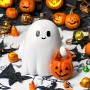 CHENBOOW Lámpara Fantasma,Decoración de Halloween,Linda Luz LED De Calabaza De Lector Fantasma,luz Nocturna Fantasma de