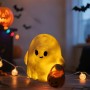 CHENBOOW Lámpara Fantasma,Decoración de Halloween,Linda Luz LED De Calabaza De Lector Fantasma,luz Nocturna Fantasma de