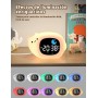 YISSVIC Despertador Infantil Reloj Despertador Digital con Luz Brillo Ajustables 7 Colores de Luz 2 Grupos de Alarmas con