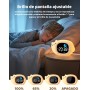 YISSVIC Despertador Infantil Reloj Despertador Digital con Luz Brillo Ajustables 7 Colores de Luz 2 Grupos de Alarmas con