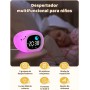 YISSVIC Despertador Infantil Reloj Despertador Digital con Luz Brillo Ajustables 7 Colores de Luz 2 Grupos de Alarmas con