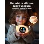 YISSVIC Despertador Infantil Reloj Despertador Digital con Luz Brillo Ajustables 7 Colores de Luz 2 Grupos de Alarmas con