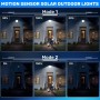 LEKIA Farolas Solar Exterior, Potente Focos LED Solares con Sensor de Movimiento y Mando a Distancia, 6500K Luz Solar Exterior