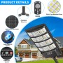 LEKIA Farolas Solar Exterior, Potente Focos LED Solares con Sensor de Movimiento y Mando a Distancia, 6500K Luz Solar Exterior