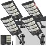 LEKIA Farolas Solar Exterior, Potente Focos LED Solares con Sensor de Movimiento y Mando a Distancia, 6500K Luz Solar Exterior