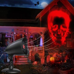 iShabao Halloween Deko Outdoor 3D Dynamische Halloween Projektor mit Timer, Wasserdicht LED Projektionslampe mit Weiß Parsenmann