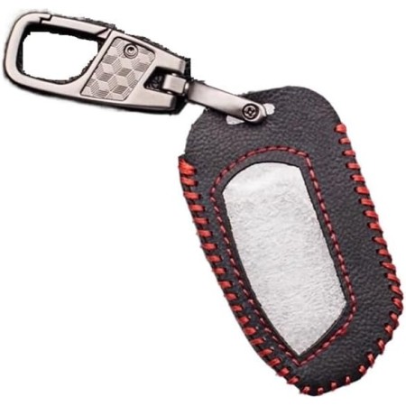 AUGUST SNOW Llave de Coche Funda Protectora Cuero Llave Coche Alarma Bidireccional Control Remoto Llavero para Pandora DXL 4950
