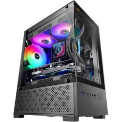 Mars Gaming MC-SE2, Caja Gaming MicroATX, Cristal Templado Lateral y Frontal Sin Marco, Ventilador FRGB 120mm, Estructura de Mars Gaming MC-SE2, Caja Gaming MicroATX, Cristal Templado Lateral y Frontal Sin Marco, Ventilador FRGB 120mm, Estructura de