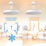 M Mimotec Ceiling Fan with LED White Hood Light, Remote Control, DC Motor, 6 Speeds, Quiet, Retractable Blades, Summer-Winter