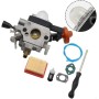 Kit de carburador compatible 41801200615 para FS89 para FS91 FS111 HT102 FC111 KM91R KM111R garantiza una funcionalidad estable