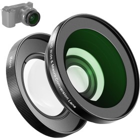NEEWER Lente Gran Angular HD de 40,5mm Compatible con Sony ZV-1F ZV-E10 A5000 A6000,Lente Adicional 2en1 de 18mm Gran Angular y