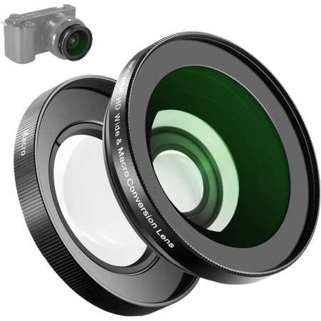 NEEWER Lente Gran Angular HD de 40,5mm Compatible con Sony ZV-1F ZV-E10 A5000 A6000,Lente Adicional 2en1 de 18mm Gran Angular y