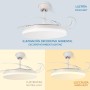 M Mimotec Ceiling Fan with LED White Hood Light, Remote Control, DC Motor, 6 Speeds, Quiet, Retractable Blades, Summer-Winter