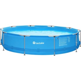 tectake® Piscina Redonda Desmontable, Estructura Acero, Piscina con Depuradora, Resistente al Exterior, Piscina Grande Incluye