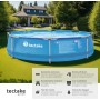 tectake® Piscina Redonda Desmontable, Estructura Acero, Piscina con Depuradora, Resistente al Exterior, Piscina Grande Incluye
