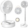 Marchpower 10 Inch Silent Standing Fan, 2 in 1 Folding Air Circulation Standing Fan with 5 Speeds Touch Screen Remote Control