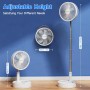 Marchpower 10 Inch Silent Standing Fan, 2 in 1 Folding Air Circulation Standing Fan with 5 Speeds Touch Screen Remote Control