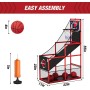 HYES Basketball Arcade Games for Kids, Basketball Basket with 4 Balls, Indoor and Outdoor Basketball Games, Sports Gifts for