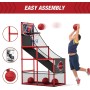 HYES Basketball Arcade Games for Kids, Basketball Basket with 4 Balls, Indoor and Outdoor Basketball Games, Sports Gifts for
