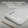 Logitech Pebble Keys 2 K380s Teclado Bluetooth Multidispositivo, Accesos Directos, Estilizado y Portátil, Easy-Switch, Windows,