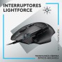 Logitech G G502 X Ratón con cable - LIGHTFORCE, Botones principales híbridos óptico-mecánicos, Captor gaming HERO 25K,
