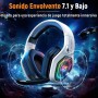 Ozeino Cascos Gaming Inalámbricos para PC/Ps5/Ps4, Auriculares Gaming Inalámbricos de 2,4GHz Wireless+Bluetooth, Baja Latencia