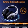 Ozeino Cascos Gaming Inalámbricos para PC/Ps5/Ps4, Auriculares Gaming Inalámbricos de 2,4GHz Wireless+Bluetooth, Baja Latencia