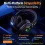 Ozeino Cascos Gaming Inalámbricos para PC/Ps5/Ps4, Auriculares Gaming Inalámbricos de 2,4GHz Wireless+Bluetooth, Baja Latencia