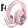 Ozeino Cascos Gaming Inalámbricos para PC/Ps5/Ps4, Auriculares Gaming Inalámbricos de 2,4GHz Wireless+Bluetooth, Baja Latencia