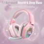 Ozeino Cascos Gaming Inalámbricos para PC/Ps5/Ps4, Auriculares Gaming Inalámbricos de 2,4GHz Wireless+Bluetooth, Baja Latencia