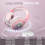 Ozeino Cascos Gaming Inalámbricos para PC/Ps5/Ps4, Auriculares Gaming Inalámbricos de 2,4GHz Wireless+Bluetooth, Baja Latencia