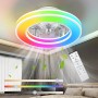 Ceiling Fan with Light 40.5 cm, Ceiling Fans 20 W Quiet, Dimmable 3000K-4000K-6500K, 6 Wind Speed with Remote Control, Timer,