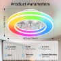 Ceiling Fan with Light 40.5 cm, Ceiling Fans 20 W Quiet, Dimmable 3000K-4000K-6500K, 6 Wind Speed with Remote Control, Timer,