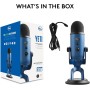 Blue Micrófono USB profesional Yeti para grabación, streaming, podcasting, radiodifusión, gaming, voz en off y más, multipatrón,