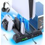 OIVO Soporte para PS5/Slim/Pro con Ventilador de 3 Velocidades, Cargador para Mando Playstation, Soporte PS5 Vertical con 3