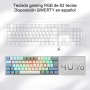 Redragon K617 Fizz 60% Disposición QWERTY ES Teclado Gaming, LED Iluminación Teclado para Juegos con Cable USB-C, Teclado
