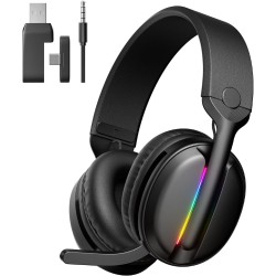 MANKIW Cascos Gaming Inalámbricos Estéreo HiFi con Micrófono Antirruido, Auriculares Bluetooth 5.4 con Baja Latencia para MANKIW Cascos Gaming Inalámbricos Estéreo HiFi con Micrófono Antirruido, Auriculares Bluetooth 5.4 con Baja Latencia para