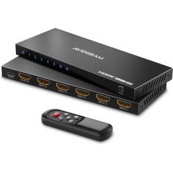 8K Switch 2.1 HDMI 5 in 1 out, AVIDGRAM Conmutador HDMI 5 en 1 Salida 4k 120hz con Control Remoto IR, 5 Puertos 8K 60Hz Selector 8K Switch 2.1 HDMI 5 in 1 out, AVIDGRAM Conmutador HDMI 5 en 1 Salida 4k 120hz con Control Remoto IR, 5 Puertos 8K 60Hz Selector