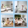 Aigostar Standing Fan with 9 Blades, Silent, 3 Speeds, 80° Oscillating, Height Adjustable from 105 to 120 cm, Portable Fan, for