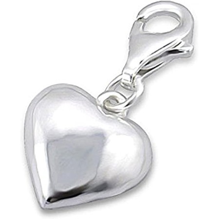 LYVQZPWLRamuletos de perlas, Clip de corazón de plata de ley
