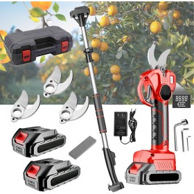 Tijeras de Podar Electricas de 35mm con Alargador, Tijeras De Podar Bateria, Podadoras Profesionales Sin Escobillas Con 2